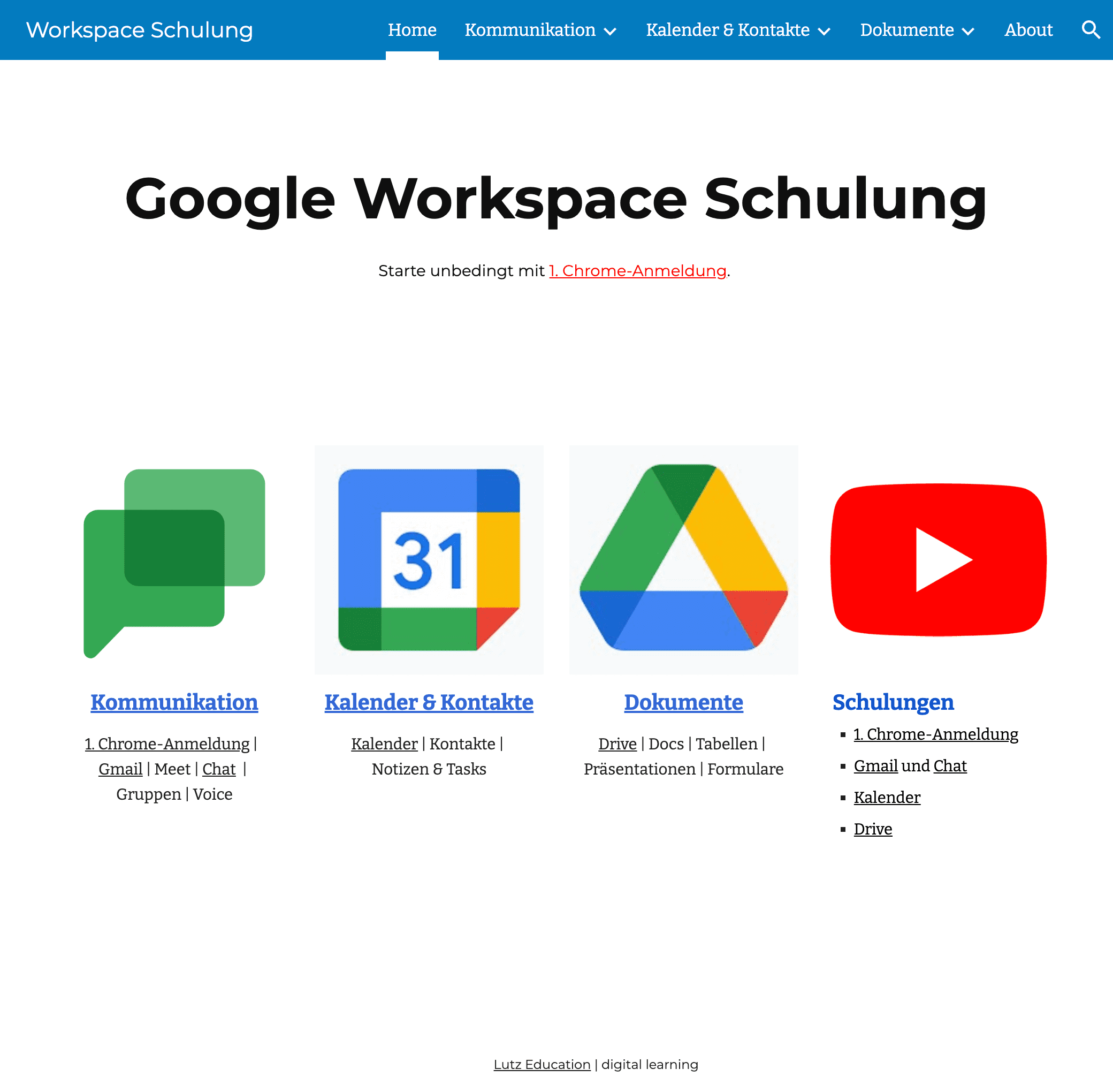 interne Google Workspace Schulungswebsite