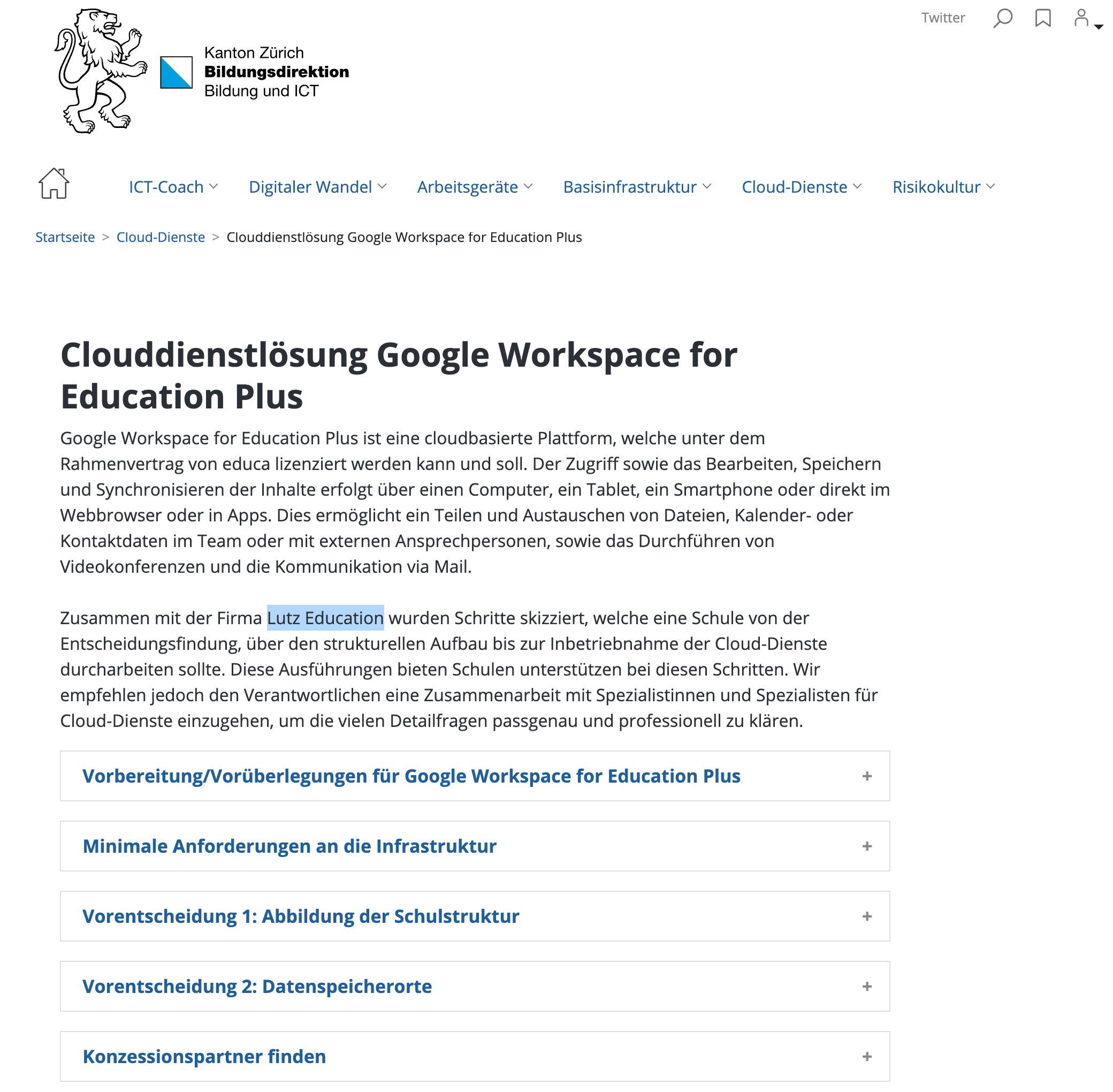 Clouddienstlösung Google Workspace for Education Plus
